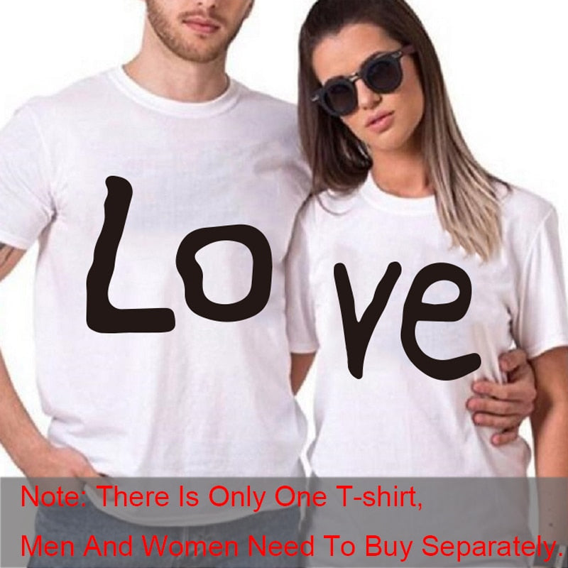 Couple T-shirt Summer Couple LOVE Printed Clothes Couple Tshirt