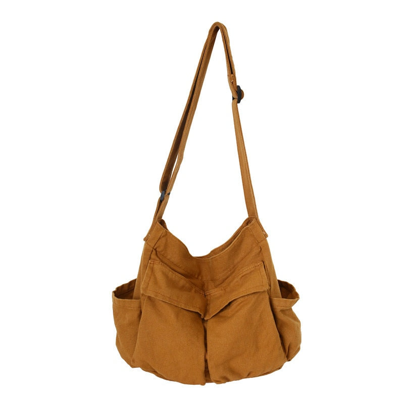 Solid Large Capacity Casual Canvas Bag