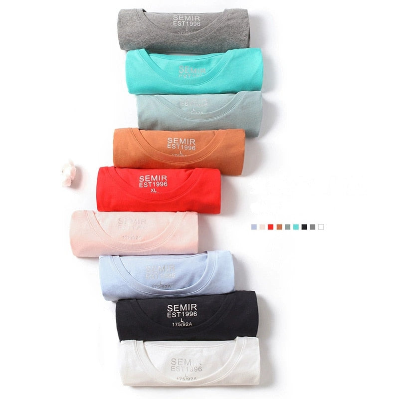 SEMIR Casual Cotton T-shirts Men Short Sleeve Streetwear Summer Tops