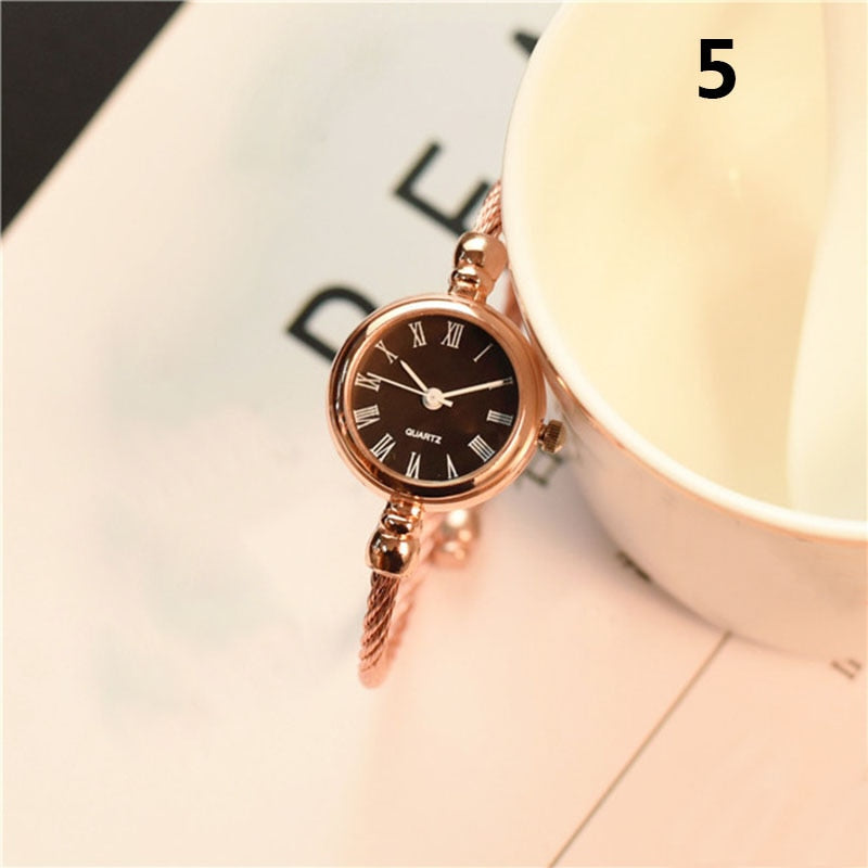 Small Gold Bangle Bracelet Stainless Steel Luxury Watch