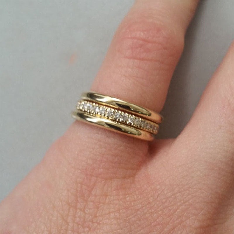 Huitan 2020 NEW Fashion Micro Paved Cubiz Zircon Finger ring