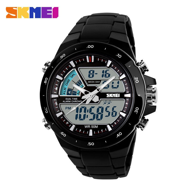 Men Sport Watch Dual Display Top Luxury Brand Men Waterproof