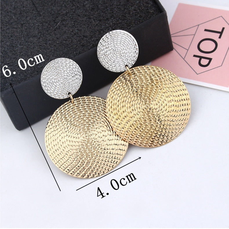 Big Black Flower Hanging Earrings For Women Exaggerated Rock Personality