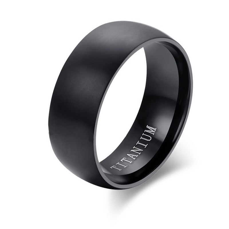 Classic Men Stainless Steel Rings Black Solid Simple Vintage Ring
