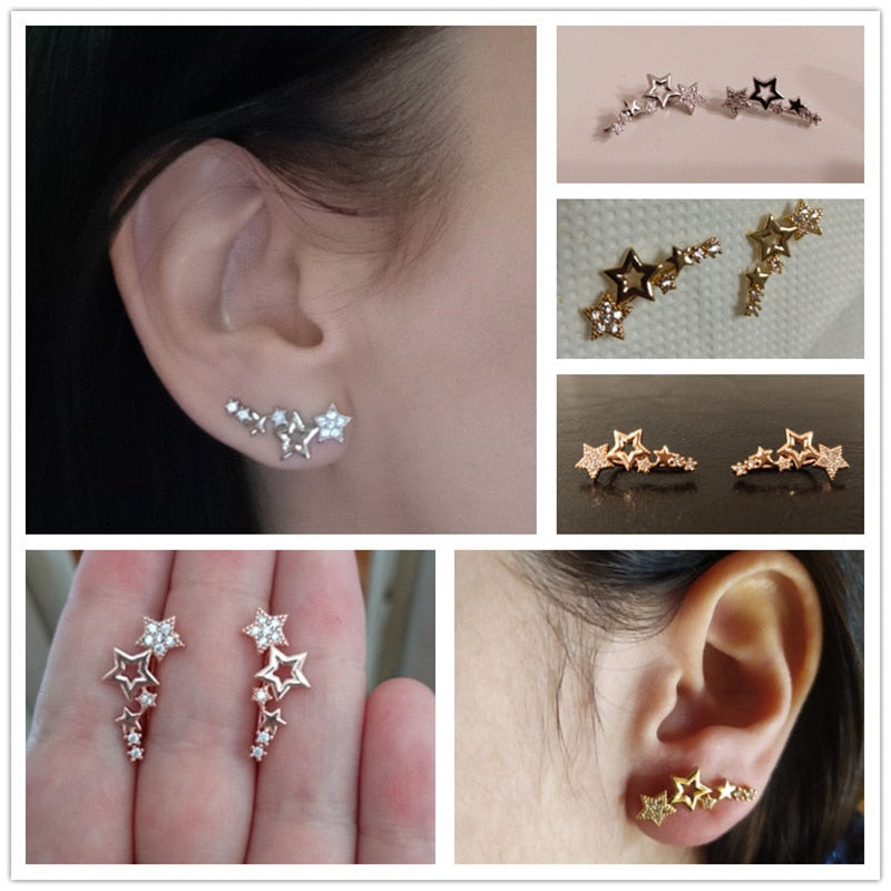 Huitan Shiny White Zircon Exquisite Versatile Earring