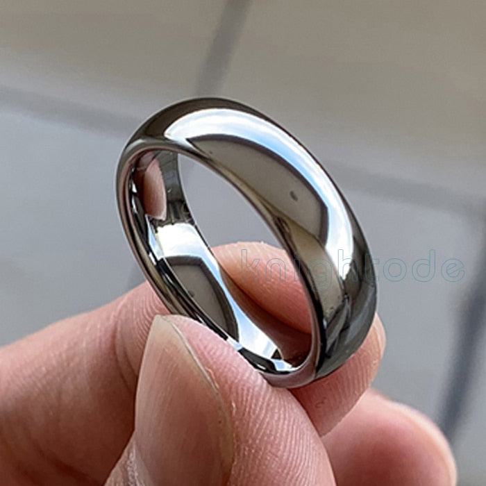 High Quality Tungsten Carbide Domed Band Polished Shiny Comfort Fit 8/6/4/2mm Ring