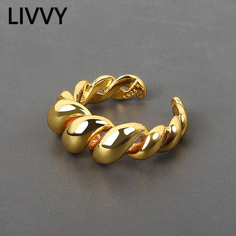 LIVVY Trend Gold Colo rSilver Color Rings