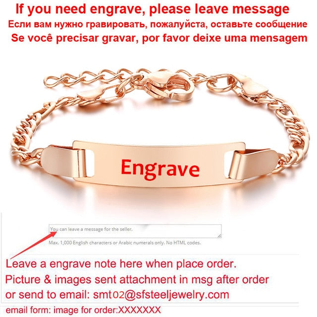 Personalize Baby Name Chain Smooth Bangle Link Gold Tone Bracelet