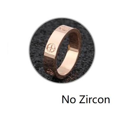 Trendy CZ Crystal Stainless Steel Rose Gold Color Love Ring