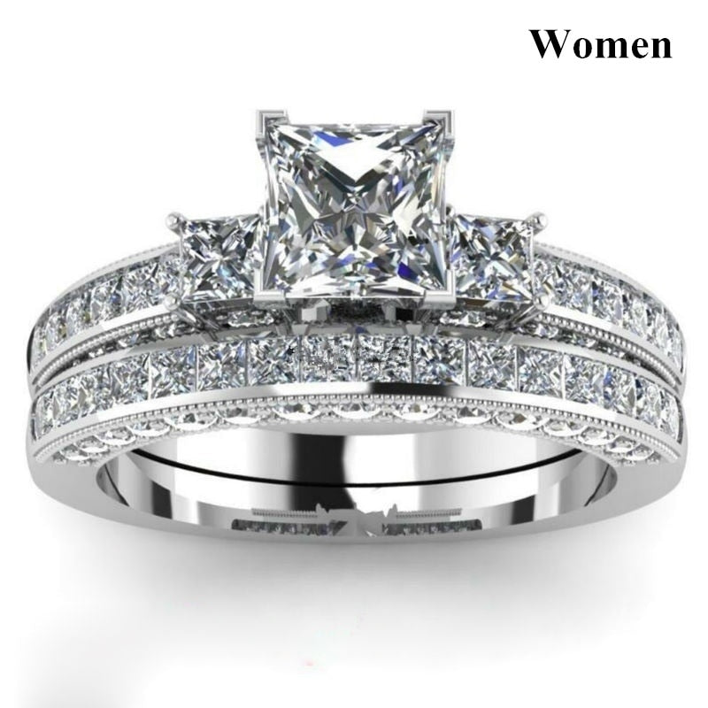 Exquisite Rhinestones Zirconia Rings Set
