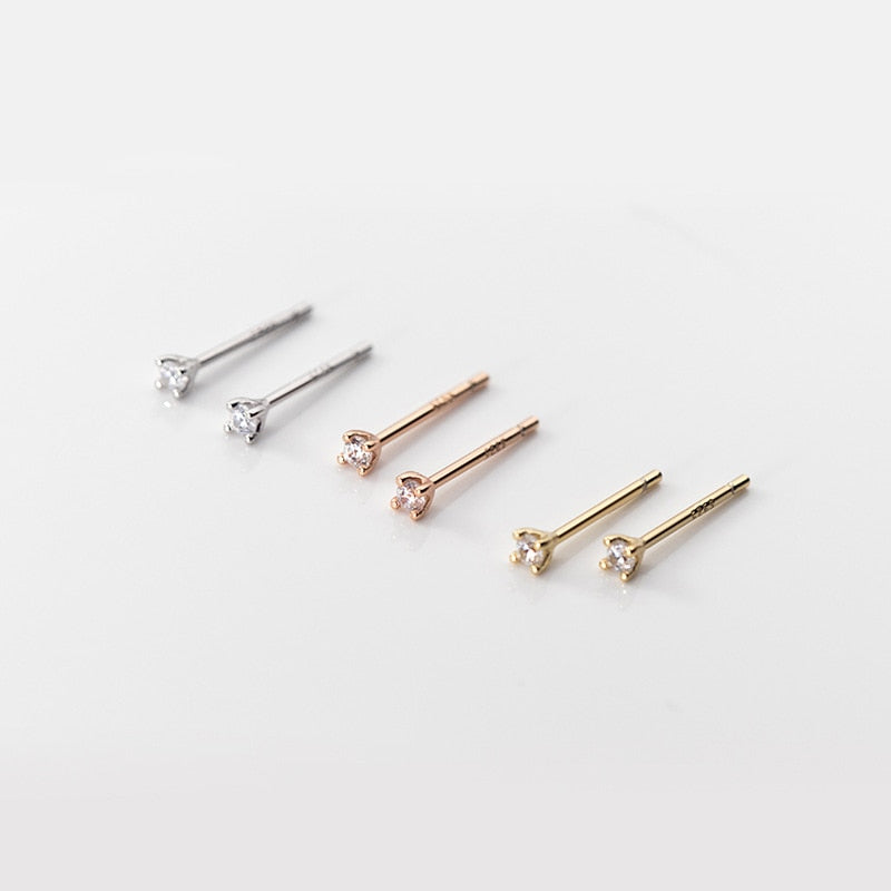 La Monada Zircon Studs 925 Sterling Silver Earrings