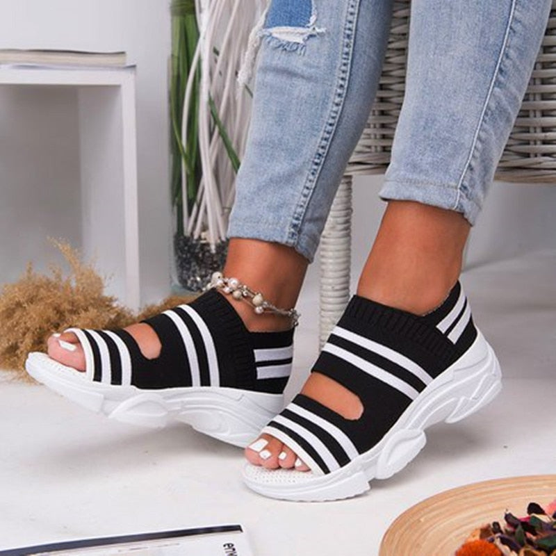 Slip On Peep Toe casual Women Sandals