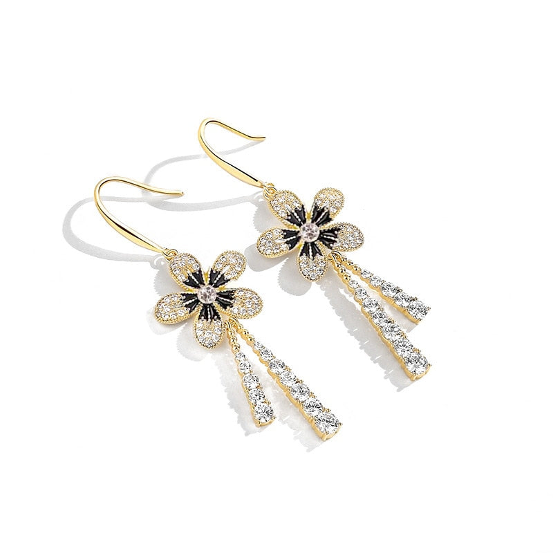 South Korea new flower tassel long earring