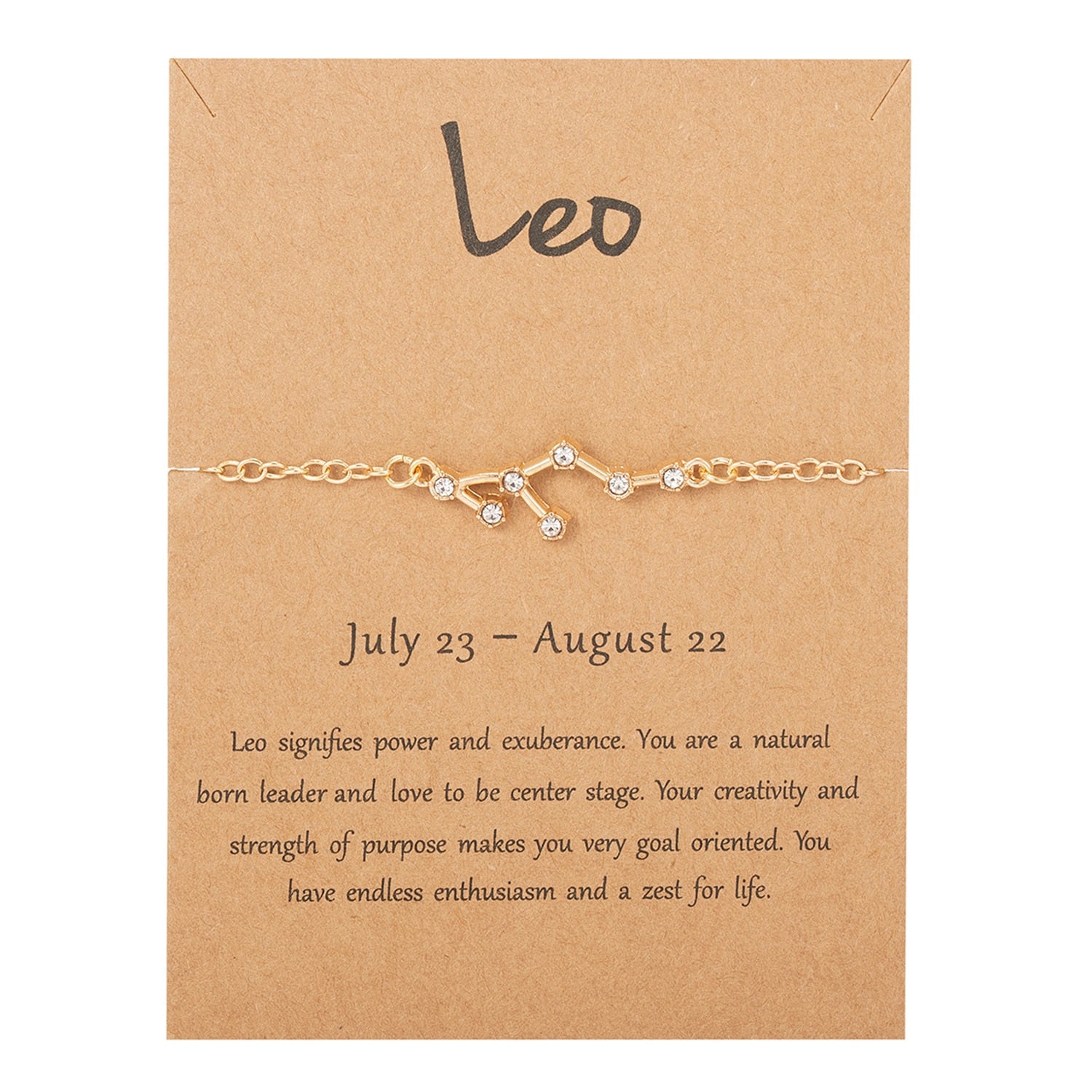 Cardboard Star Zodiac Sign 12 Constellation Bracelet