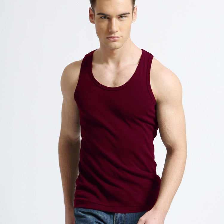 TFETTER Cotton Singlet Sleeveless Slim Fit Vest Men Tank Top
