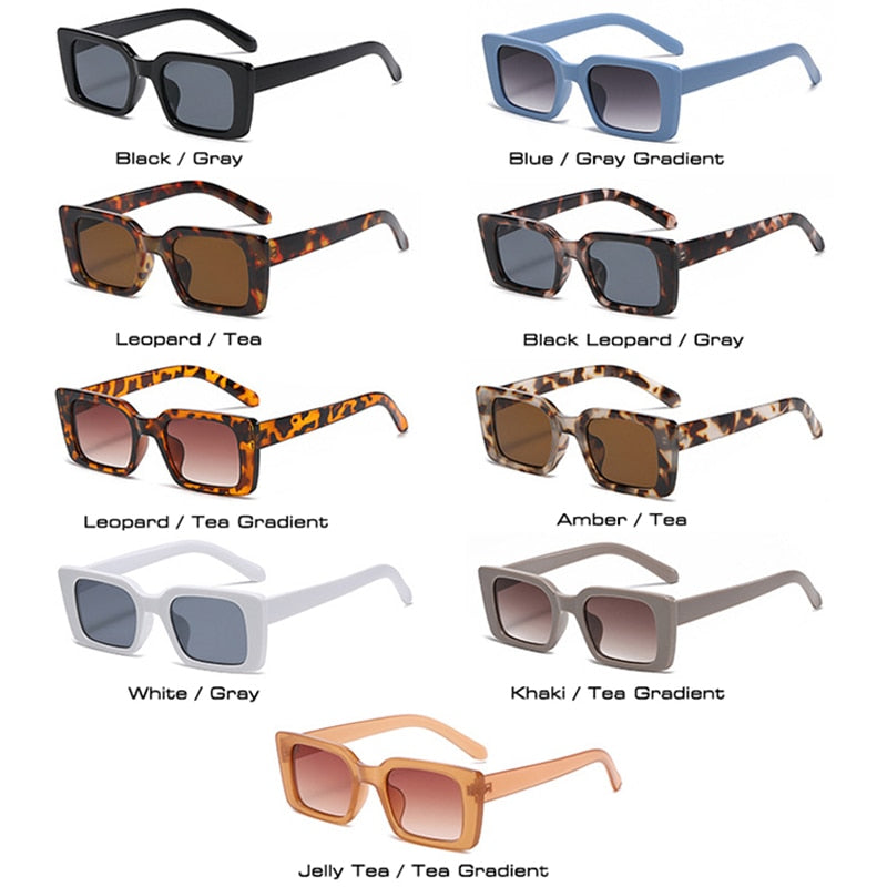 Retro Leopard Shades UV400 Trending Square Sun Glasses - Jeglowstore