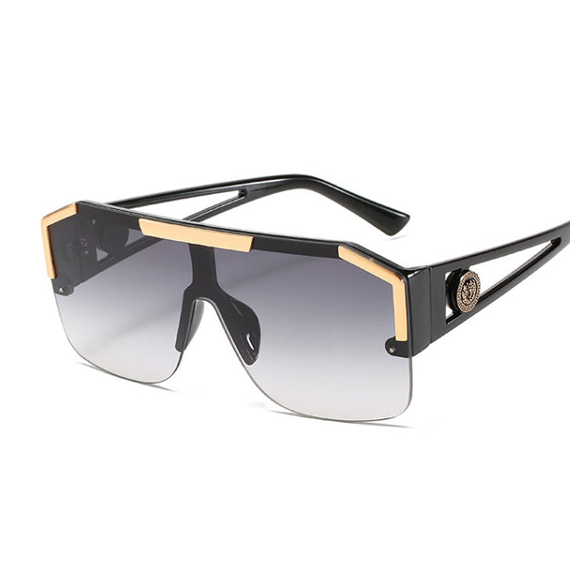 New Luxury Oversized Man Gradient Square Sunglasses