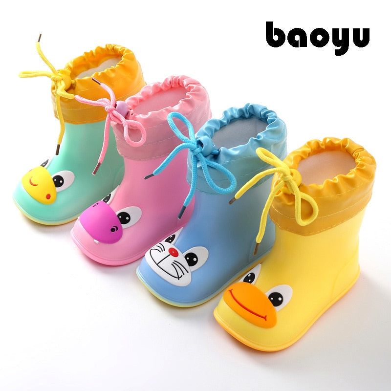 Children Rain Boots Rubber Waterproof Non-slip Boots Kids