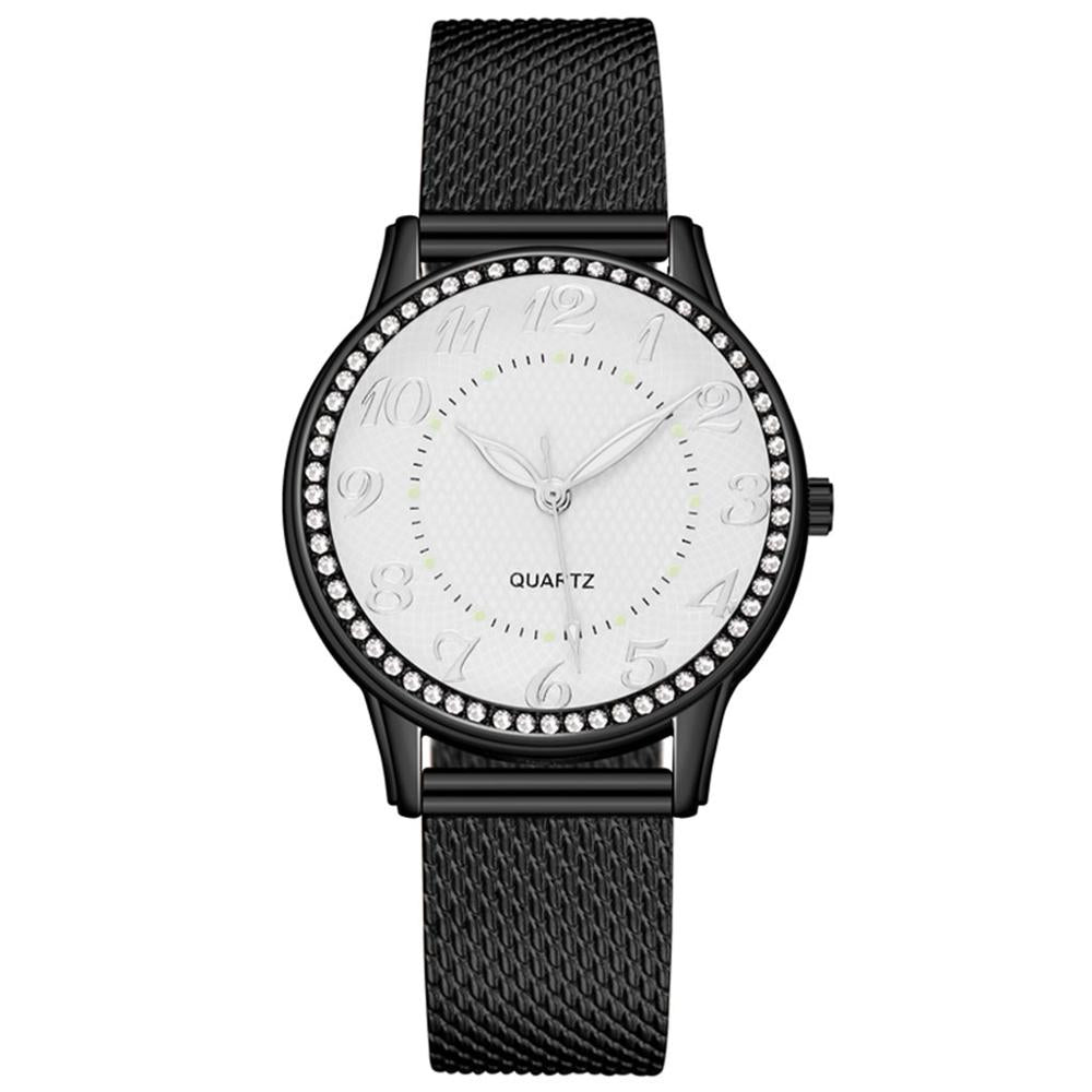 Fashion Women Silver Heart Dial Silicone Mesh Belt Wristwatch