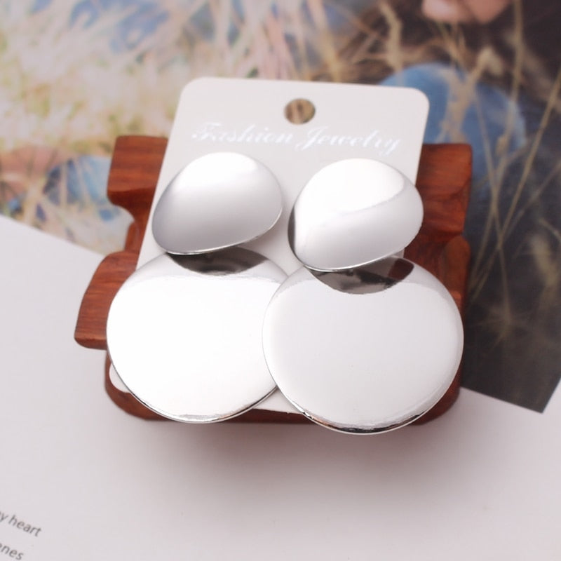 Big Black Flower Hanging Earrings For Women Exaggerated Rock Personality