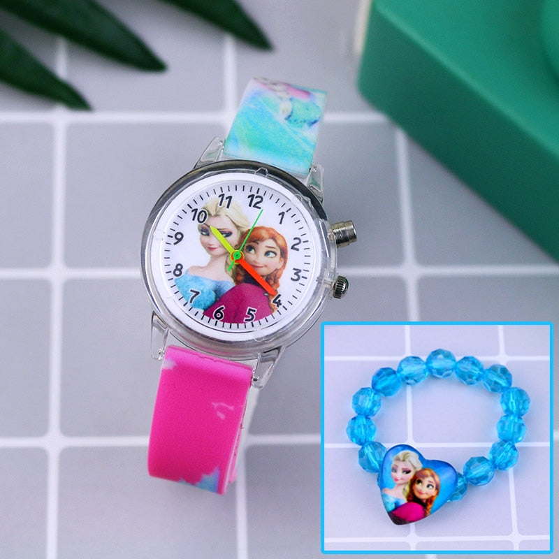 Silicone Strap Princess Elsa Children Watch