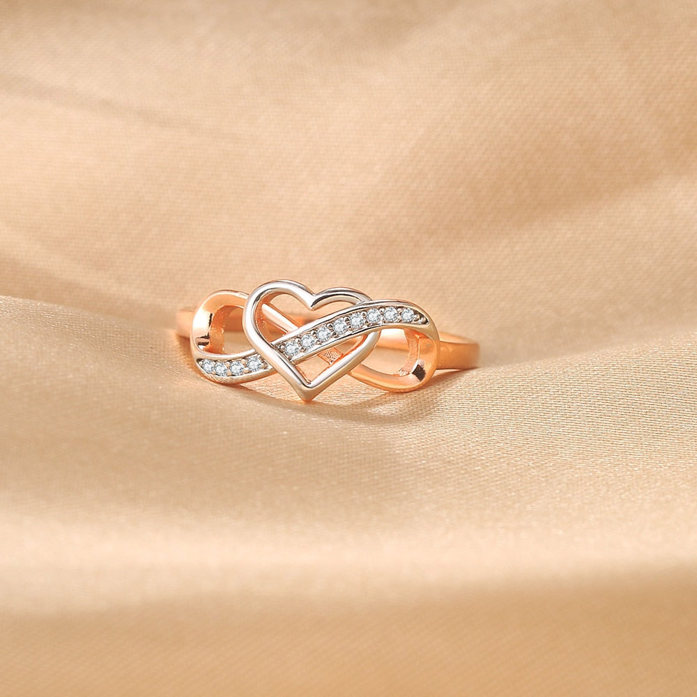Couple Infinity Love Rings For Women Double Color Dainty