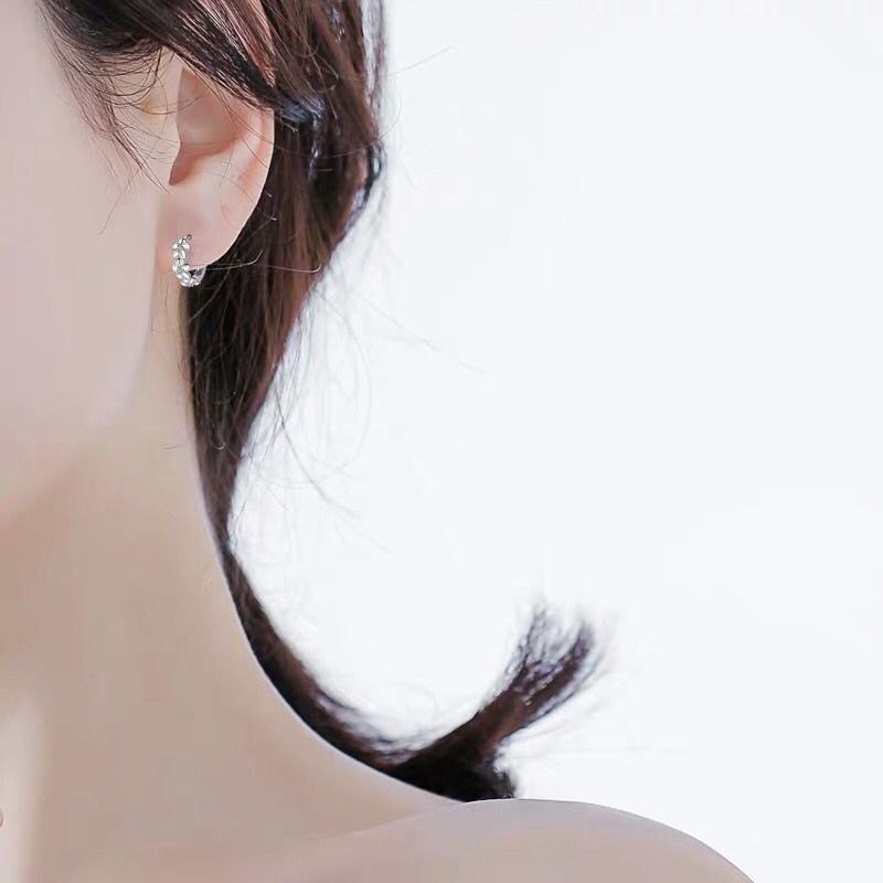 Sterling Silver Small Flower Round Earrings