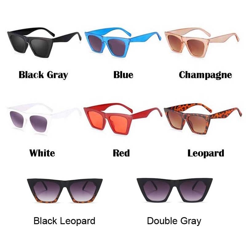 New Square Sunglasses Woman Black Cat Eye Brand Designer Sun Glasses