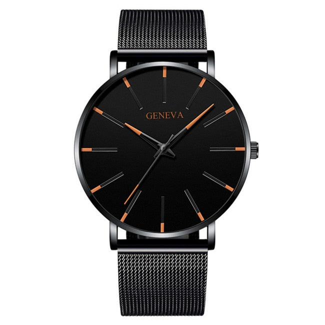 reloj hombre 2022 Watch Men Minimalist Ultra Thin Watches Men's Fashion Stainless Steel Mesh Belt Quartz Watch relogio masculino