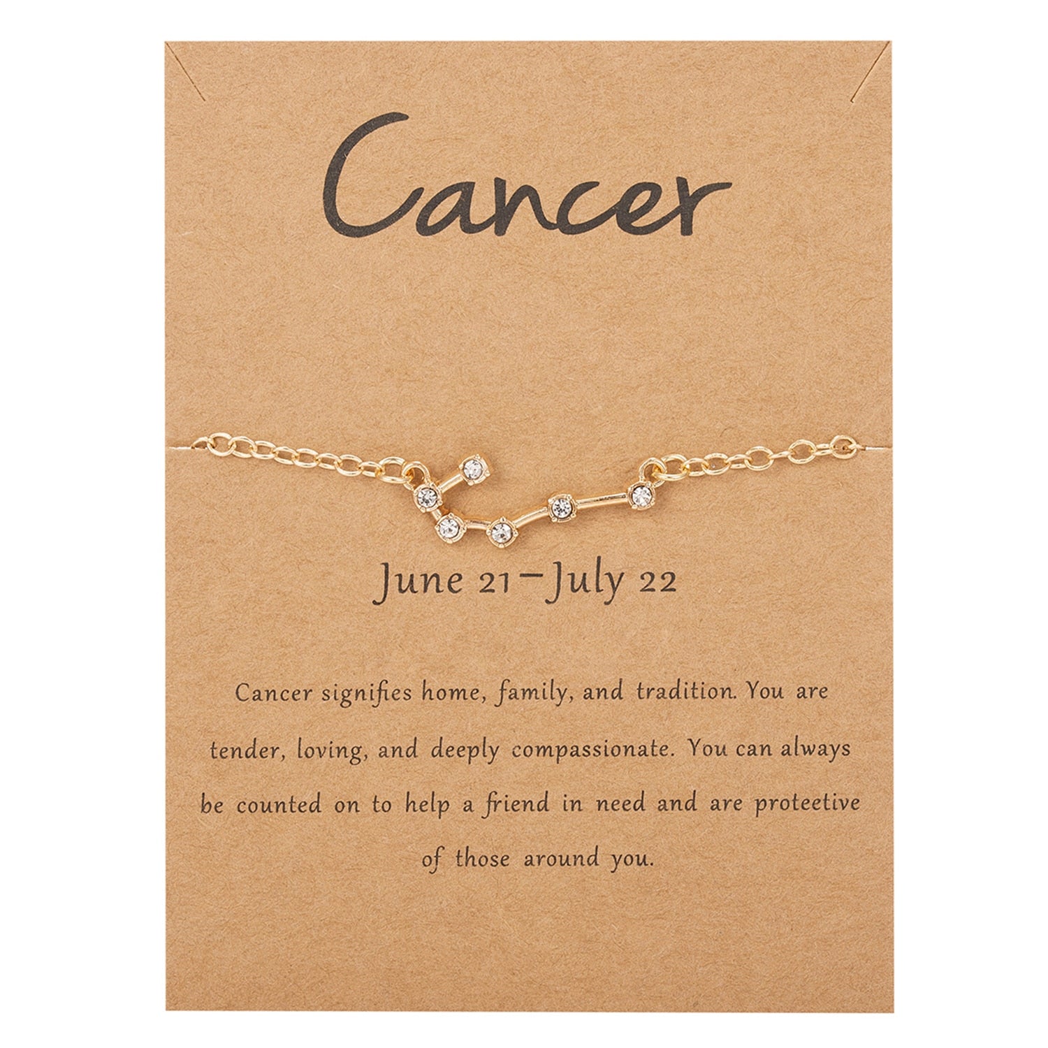 Cardboard Star Zodiac Sign 12 Constellation Bracelet