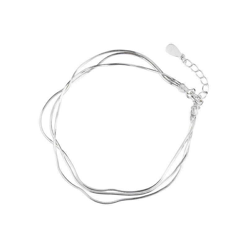 Simple layer Bracelets For Women Silver