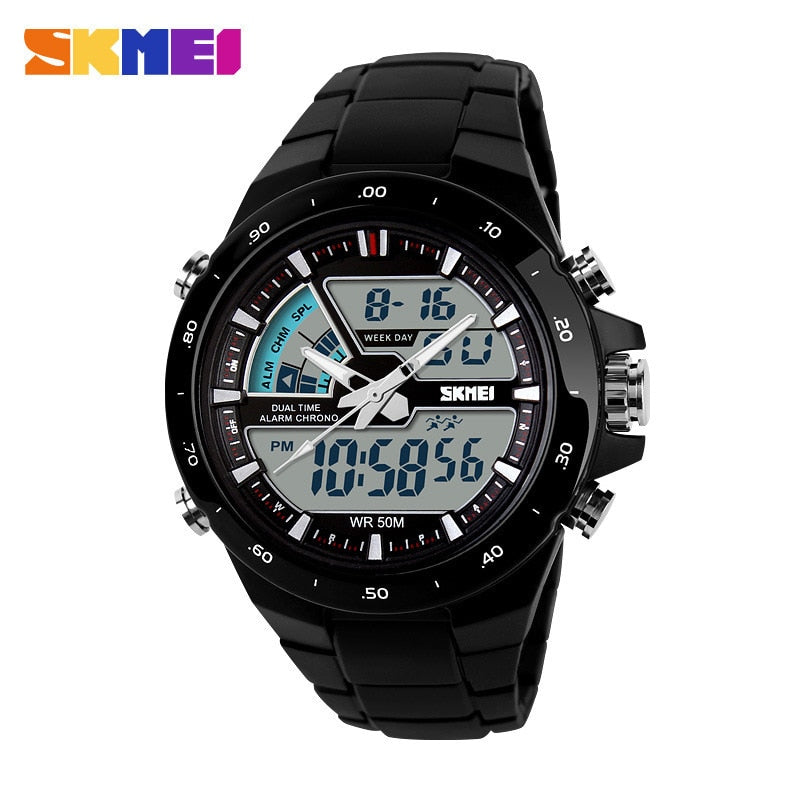 Men Sport Watch Dual Display Top Luxury Brand Men Waterproof