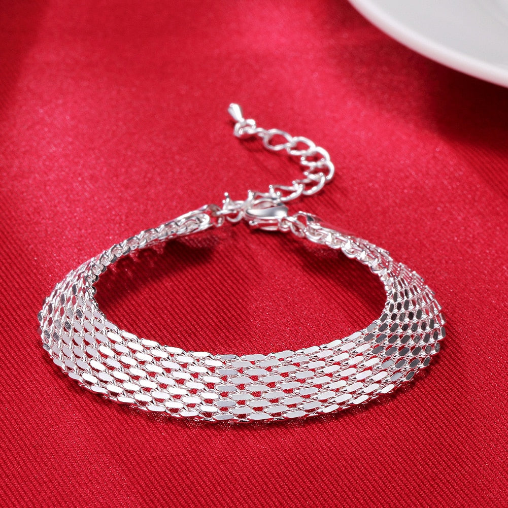 New 925 sterling silve rweaving chain Bracelet