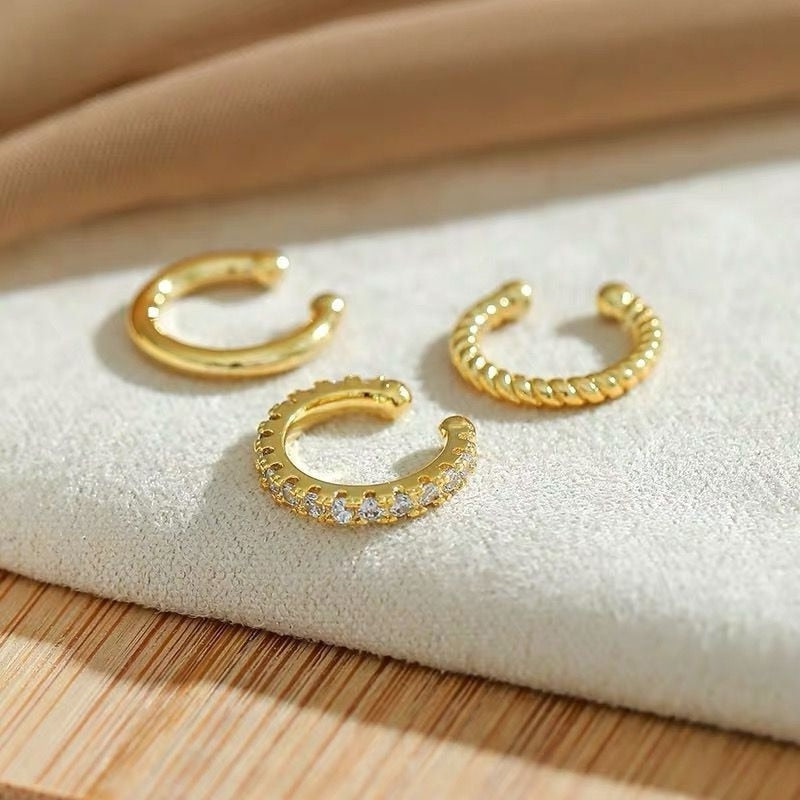 Minimalist Fashion Cartilage Hoop Earrings fake piercing Clip Unisex