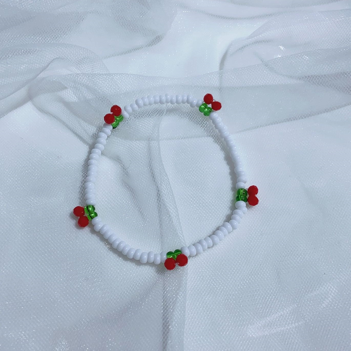 Donarsei Bohemia Beaded Red Cherry Necklace