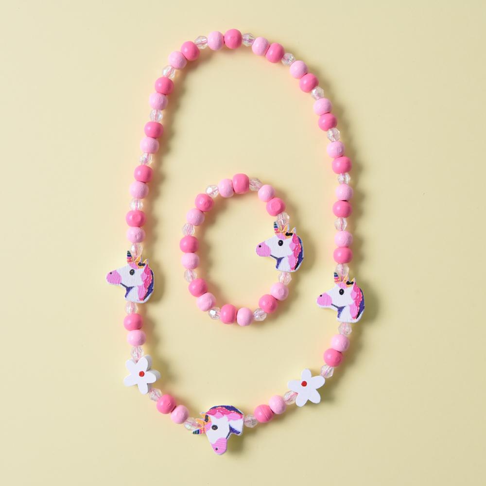 2pcs/Set Fashion Natural Wood Beads Necklace Bracelet