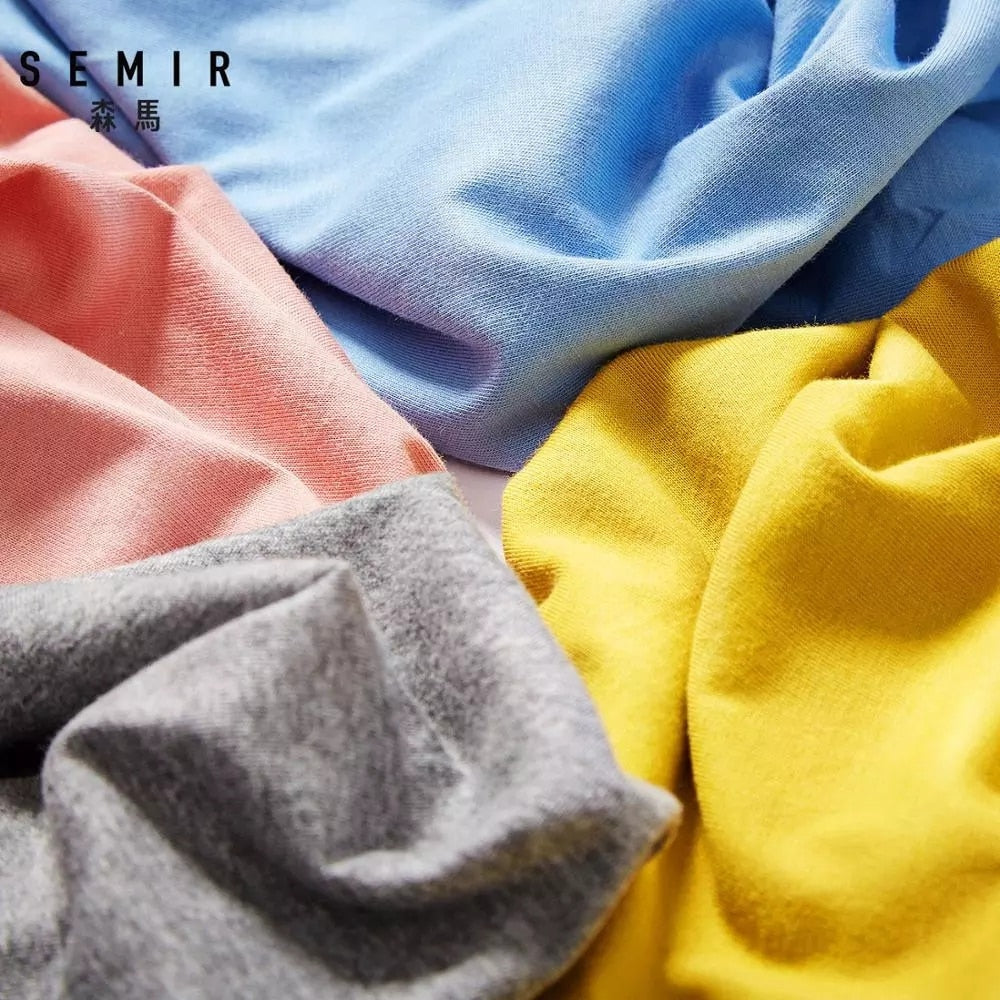 SEMIR Casual Cotton T-shirts Men Short Sleeve Streetwear Summer Tops