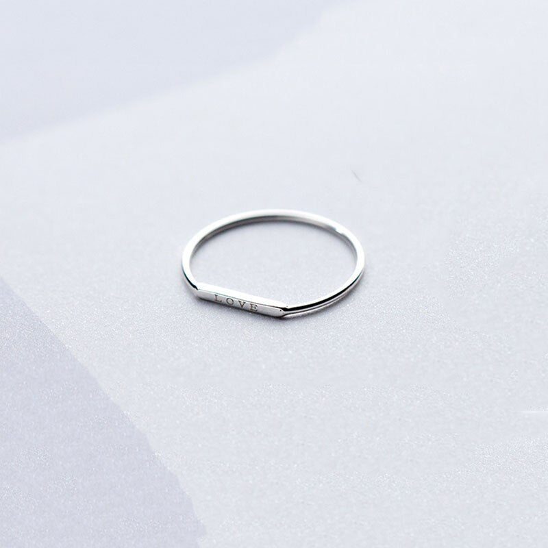 INZATT Minimalist Real 925 Sterling Silver Love Letter Ring