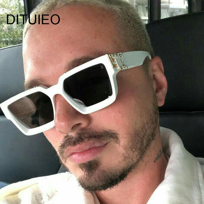 Vintage Square Man Woman Gradient Big Frame Sunglasses