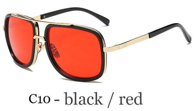 Big Frame Square Metal Sun Glasses