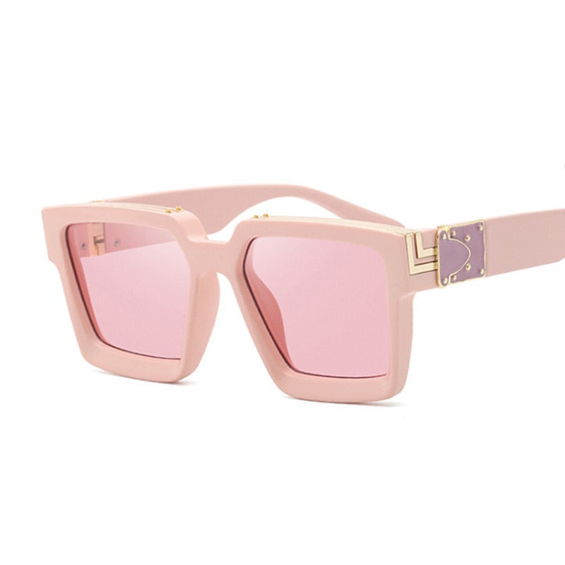 Vintage Square Man Woman Gradient Big Frame Sunglasses