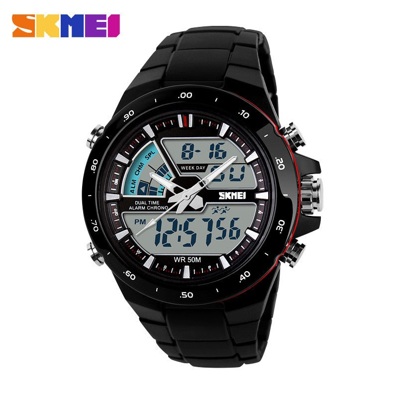 Men Sport Watch Dual Display Top Luxury Brand Men Waterproof