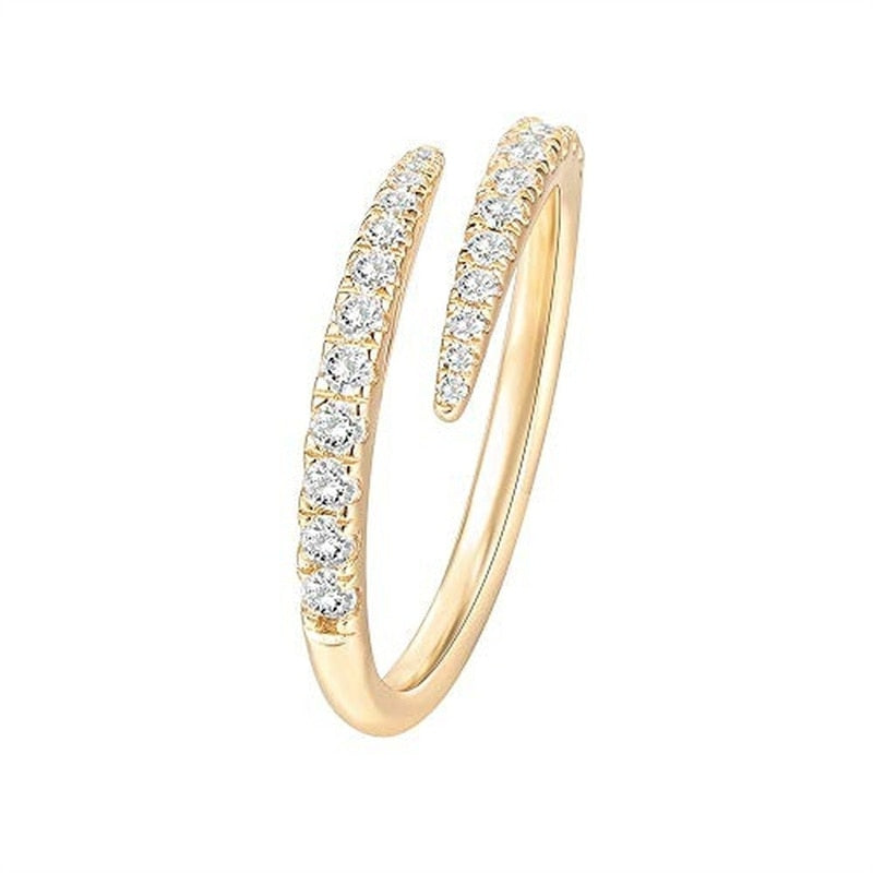 Fashion Two Tone X Shape Cross Dazzling CZ Ring