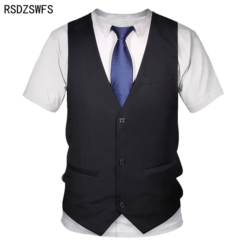 Two Piece 3D T-Shirt Digital Printed Men's Tops Tees