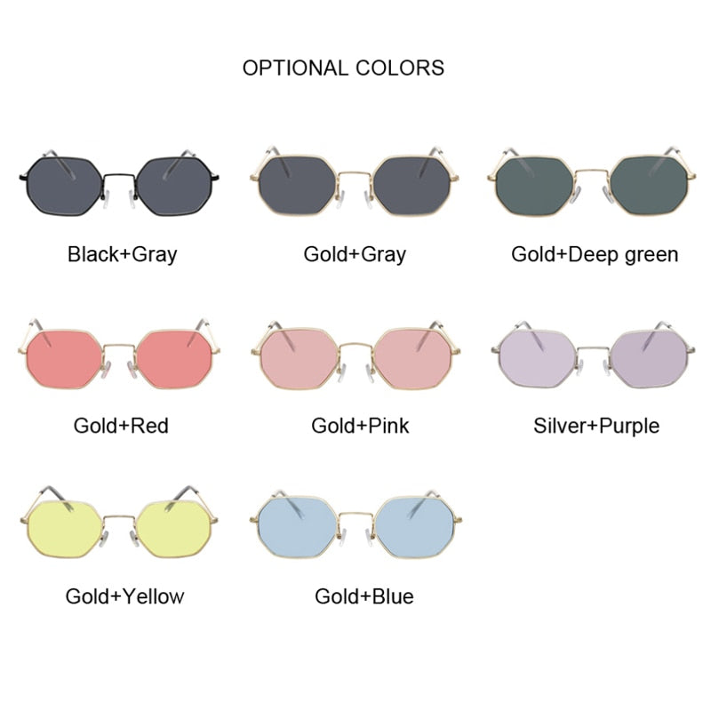 Fashion Small Metal Frame Square Sunglasses