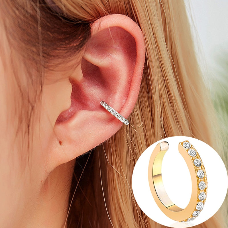Minimalist Fashion Cartilage Hoop Earrings fake piercing Clip Unisex