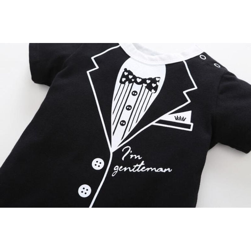 Summer Gentleman Rompers 0-12M Infnat Boys Cotton Jumpsuit