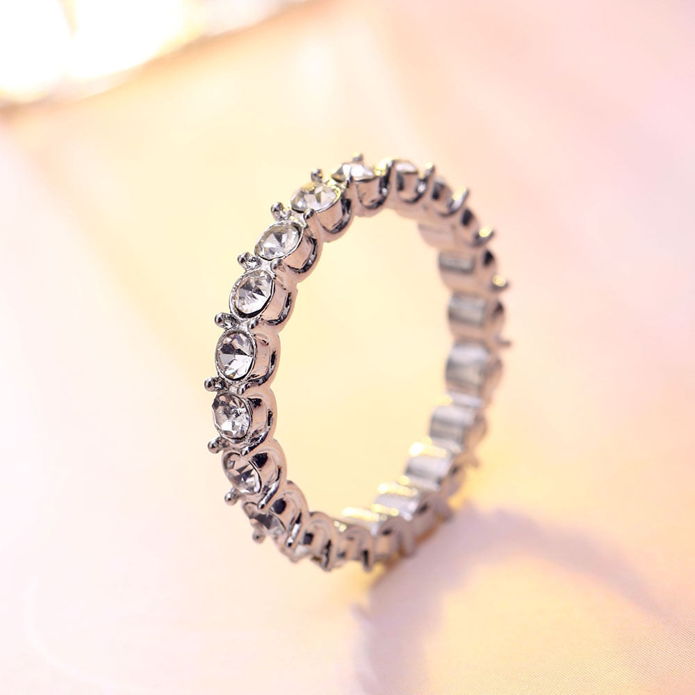 IPARAM Fashion Silver Color Rhinestone Zircon Ring - Jeglowstore
