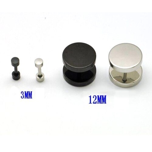 1PC Man Women Barbell Punk Gothic Stainless Steel Ear Studs