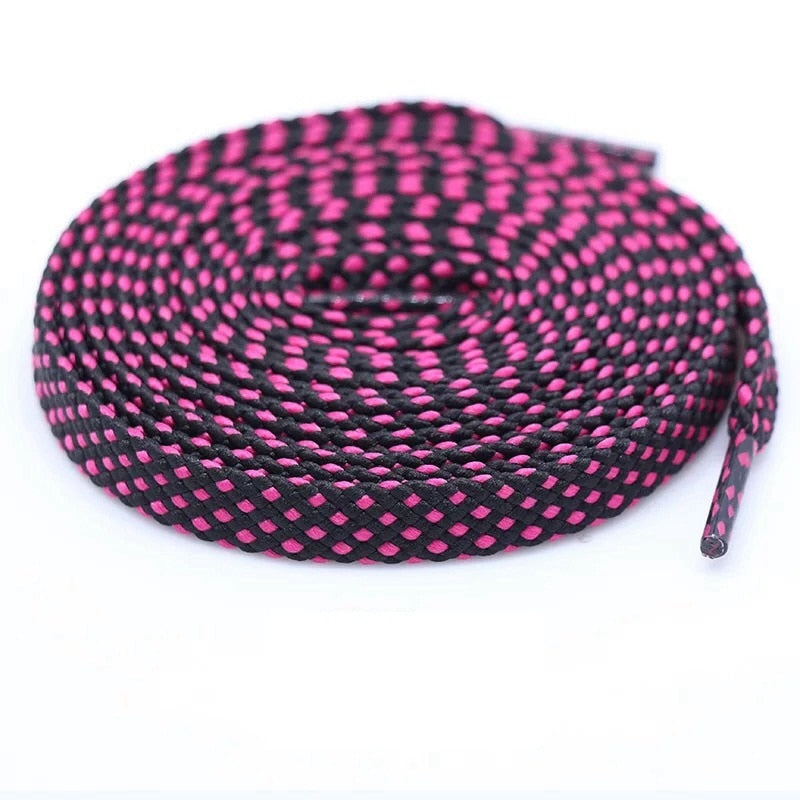 1 pair shoelace Fashion Polyester Sneaker Shoe Lace Colors Checkered Double Layer Hollow Flat Shoelaces 100/120/140CM PD1